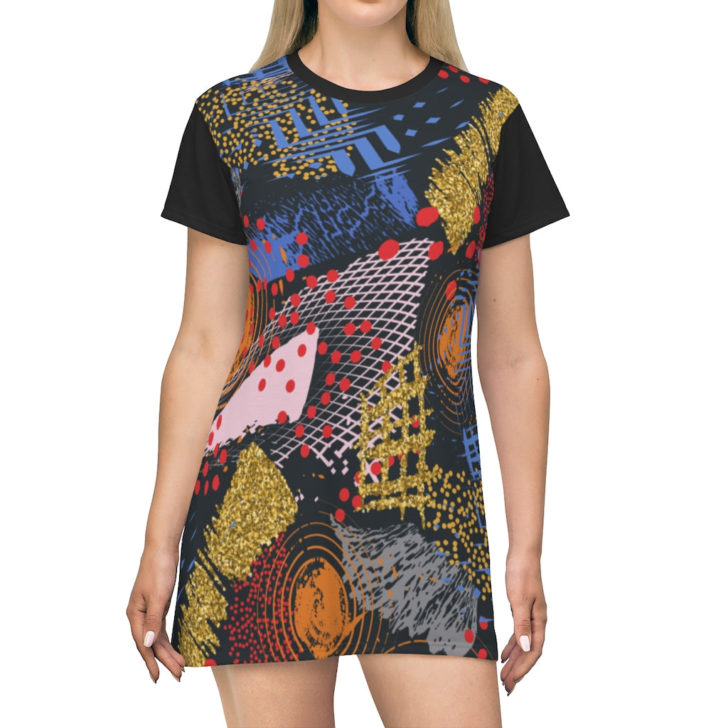 Tye Die All Over Print T-Shirt Dress - Phu Design | Website | Graphic Design